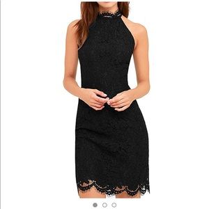 NWT Black Lace Open Back Dress